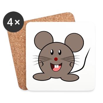 Maus - Untersetzer (4er-Set) - Weiß - Vorne
