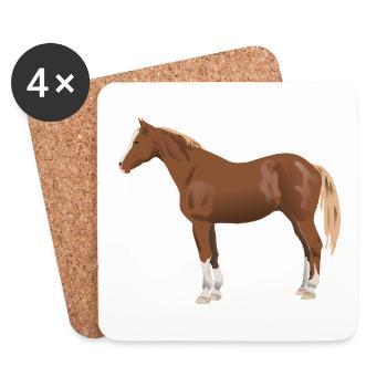 cheval - Dessous de verre (lot de 4) - blanc - Devant