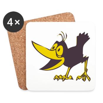 crow - Coasters (set of 4) - white - Front