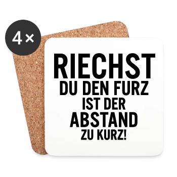 Riechst du den furz ist der Abstand zu kurz! - Untersetzer (4er-Set) - Weiß - Vorne