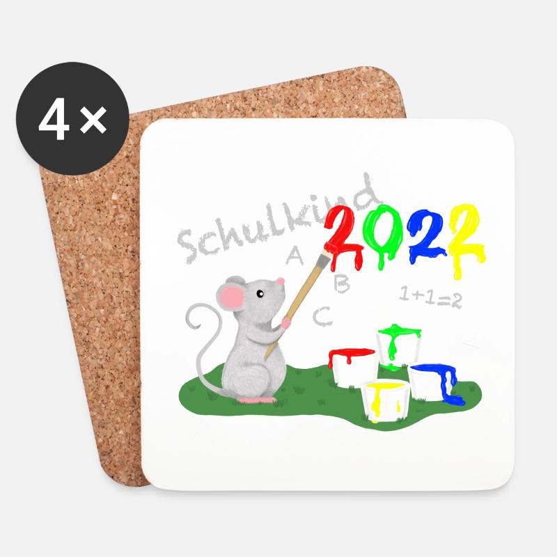 Schulkind 2022 - Untersetzer (4er-Set) - Weiß