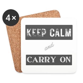 Restez calme et continuez - Dessous de verre (lot de 4) - blanc - Devant