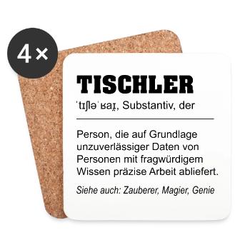 Lustige Definition Beruf Tischler - Untersetzer (4er-Set) - Weiß - Vorne