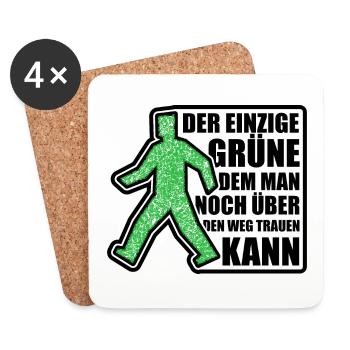 Der einzige Grüne dem man über den Weg trauen kann - Untersetzer (4er-Set) - Weiß - Vorne