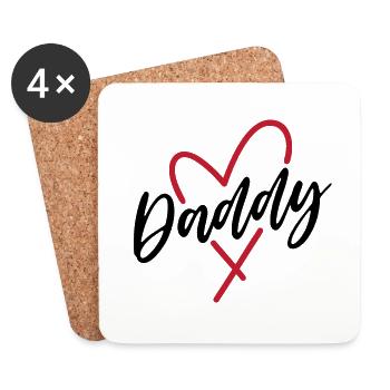 Papa Coeur - Dessous de verre (lot de 4) - blanc - Devant