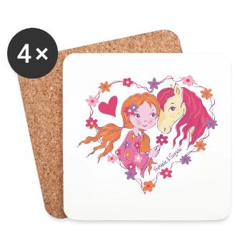 Horse Girl - Coasters (set of 4) - white - Front
