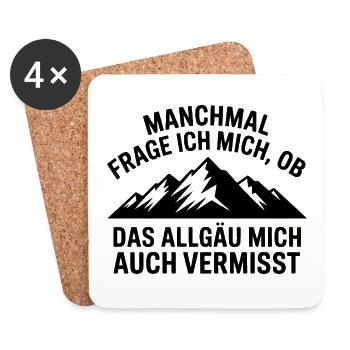 I wonder if the Allgäu misses me! - Coasters (set of 4) - white - Front