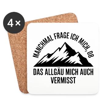 I wonder if the Allgäu misses me! - Coasters (set of 4) - white - Front
