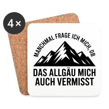 Je me demande si l’Allgäu ne me manque pas ! - Dessous de verre (lot de 4) - blanc - Devant