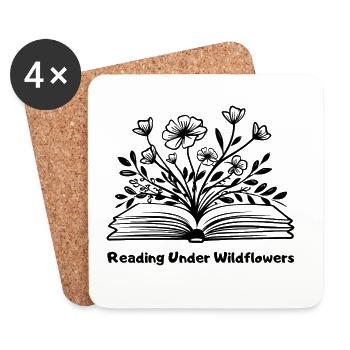 Reading Under Wildflowers - Untersetzer (4er-Set) - Weiß - Vorne