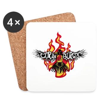 Corax Burger Flaming Bird Tee - Untersetzer (4er-Set) - Weiß - Vorne