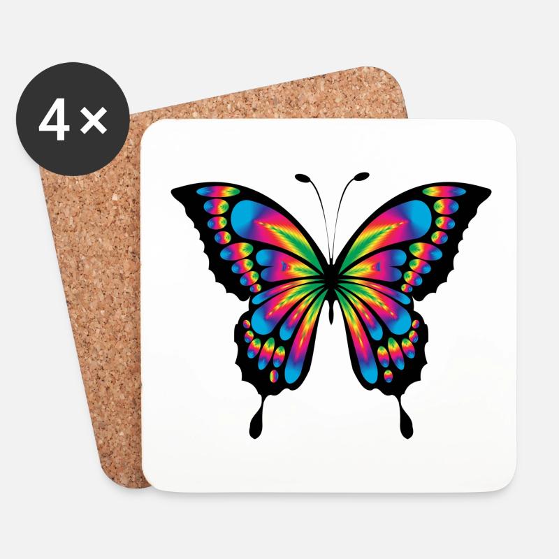 Butterfly - Untersetzer (4er-Set) - Weiß