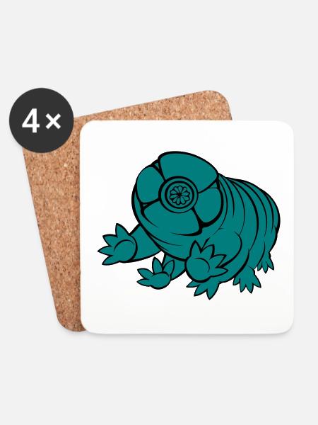 Bärtierchen Tardigrade - Coasters (set of 4) - white