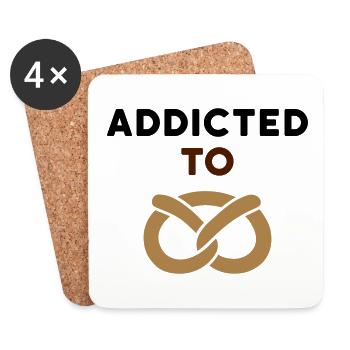 Addicted to pretzel (Brezel) - Untersetzer (4er-Set) - Weiß - Vorne