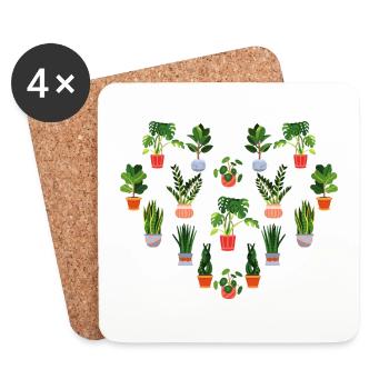Planter - Dessous de verre (lot de 4) - blanc - Devant