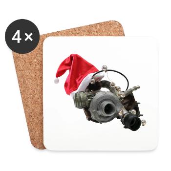 Es weihnachtet sehr: merry christmas boost - Untersetzer (4er-Set) - Weiß - Vorne