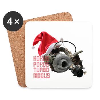 HOKUS POKUS TURBO MODUS! Dein xmas-Turbolader! - Untersetzer (4er-Set) - Weiß - Vorne