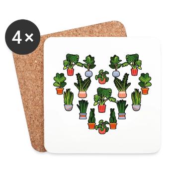 Planter - Dessous de verre (lot de 4) - blanc - Devant