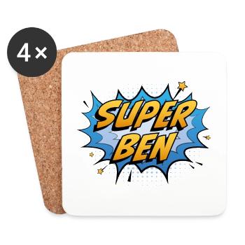 Super Ben - Coasters (set of 4) - white - Front