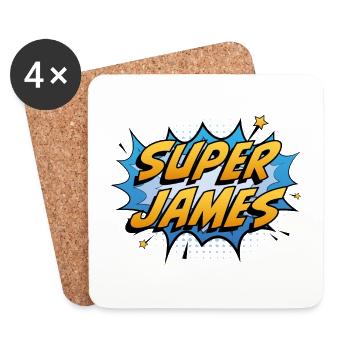 Super James - Dessous de verre (lot de 4) - blanc - Devant