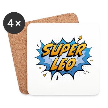 Super Löwe - Untersetzer (4er-Set) - Weiß - Vorne