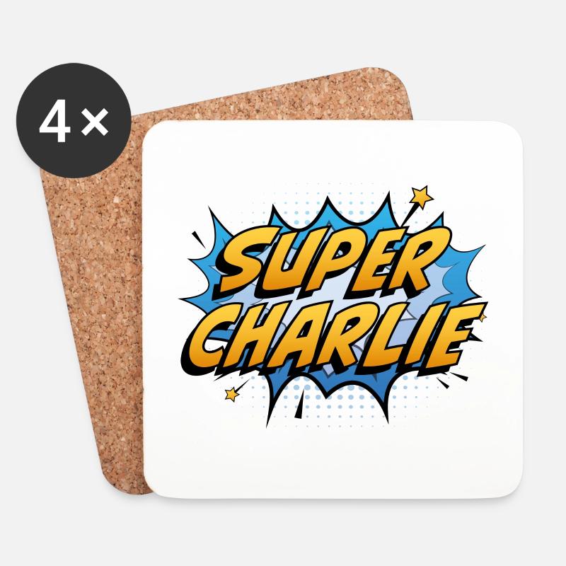 Super Charlie - Untersetzer (4er-Set) - Weiß