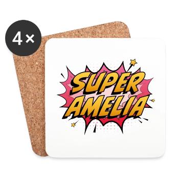 Super Amélie - Dessous de verre (lot de 4) - blanc - Devant