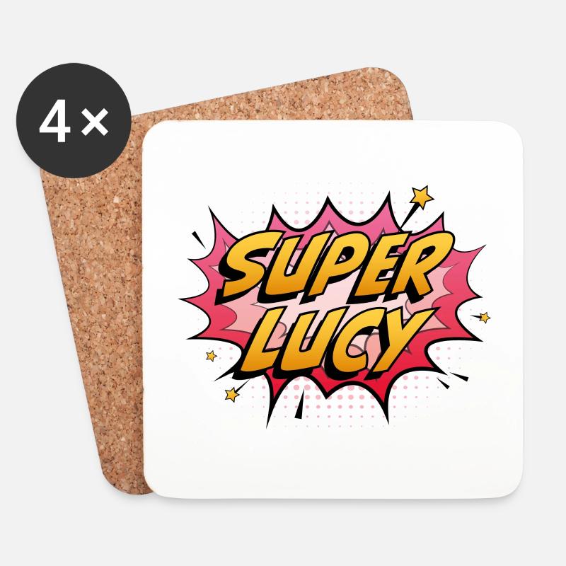 Super Lucy - Untersetzer (4er-Set) - Weiß
