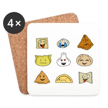 Funny dumplings - Coasters (set of 4) - white - Front