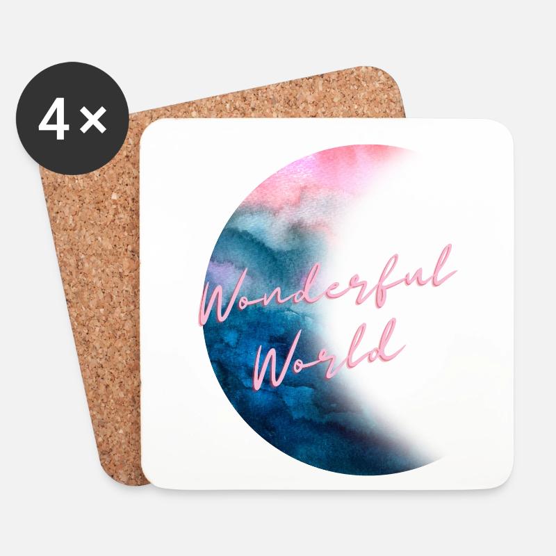Wonderful world - Untersetzer (4er-Set) - Weiß