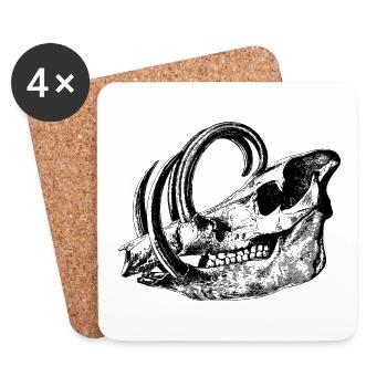 Wild boar skull - Coasters (set of 4) - white - Front