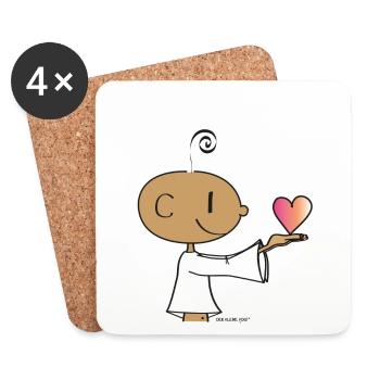 Der kleine Yogi - Untersetzer (4er-Set) - Weiß - Vorne
