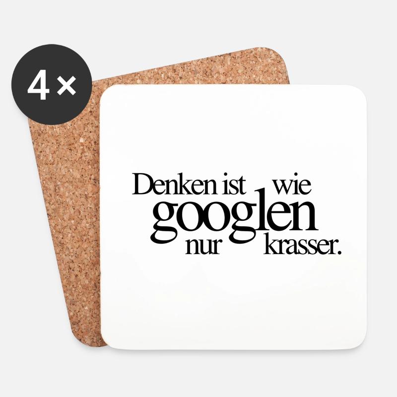 Denken ist wie googlen, nur krasser - Untersetzer (4er-Set) - Weiß