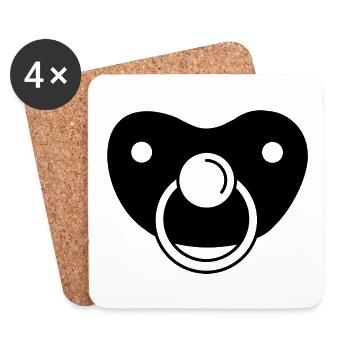 Pacifier gift toddler baby pregnancy - Coasters (set of 4) - white - Front