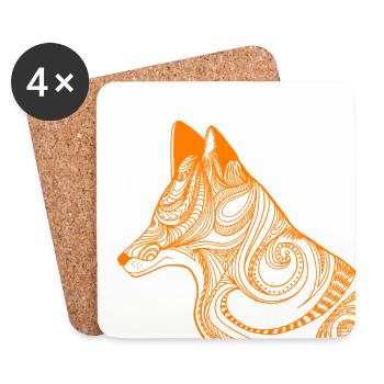 fox free - Dessous de verre (lot de 4) - blanc - Devant