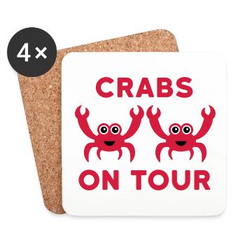 Crabes en tournée (deux crabes) - Dessous de verre (lot de 4) - blanc - Devant