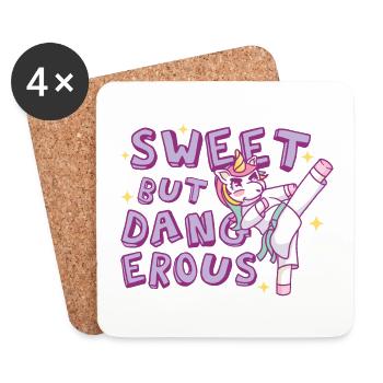 Sweet but dangerous Karate Unicorn - Coasters (set of 4) - white - Front