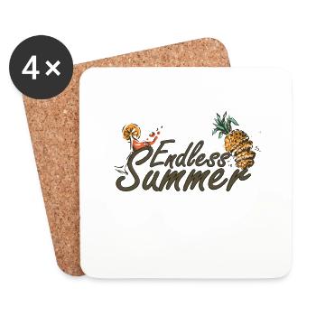 Endless Summer Motif - ideal for summer holidays - Coasters (set of 4) - white - Front