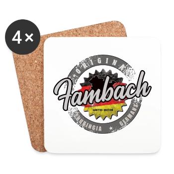 Original Germany Thüringen Fambach - Untersetzer (4er-Set) - Weiß - Vorne
