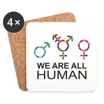 Wir sind alle Menschen LGBT Geschlechtssymbole - Untersetzer (4er-Set) - Weiß - Vorne