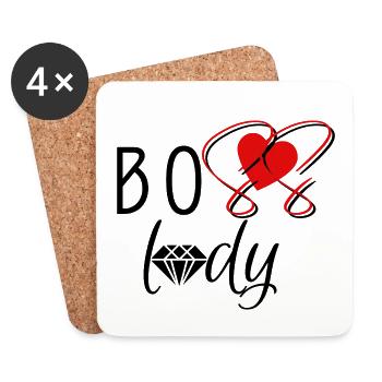 Bo$$ Lady - Dessous de verre (lot de 4) - blanc - Devant