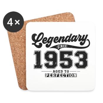 Legendär seit 1953 Jahrgang Geburtstag Geschenk - Untersetzer (4er-Set) - Weiß - Vorne