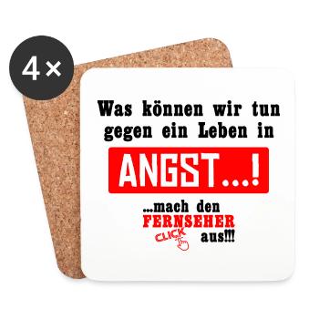 Gegen ein Leben in Angst!!! - Untersetzer (4er-Set) - Weiß - Vorne
