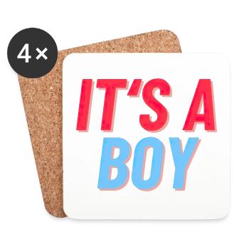 It's a Boy - It's a Boy - Birth Reveal - Coasters (set of 4) - white - Front