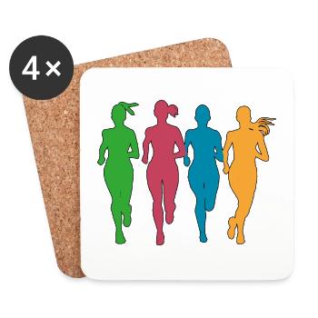 Joggers in action - Coasters (set of 4) - white - Front