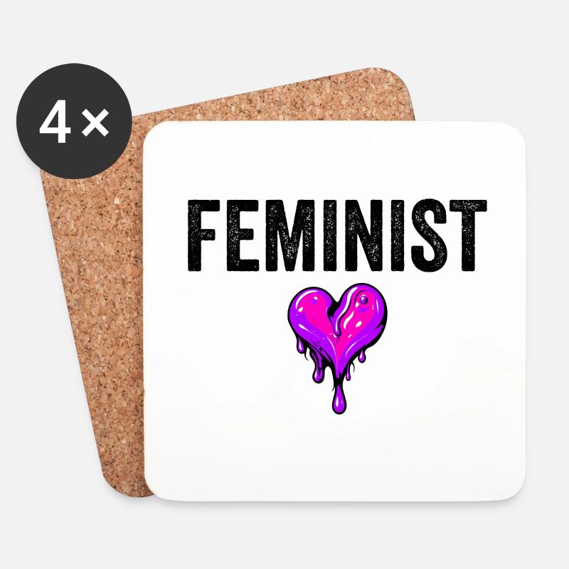 Feminist - Untersetzer (4er-Set) - Weiß