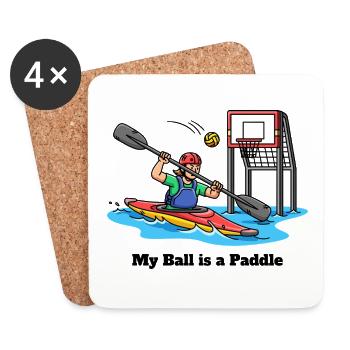 My Ball is a Paddle - Coasters (set of 4) - white - Front