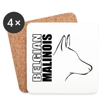 BELGIAN MALINOIS PROFIL Hundesport Wilsigns - Untersetzer (4er-Set) - Weiß - Vorne