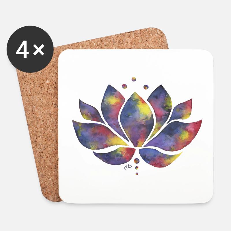 Lotus - Untersetzer (4er-Set) - Weiß