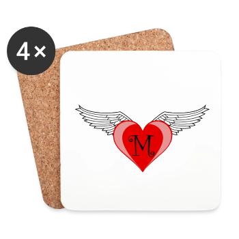 Heart M - Coasters (set of 4) - white - Front